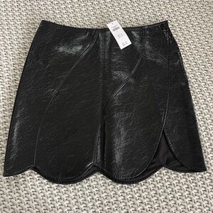 Hollister Black Faux Leather Skirt